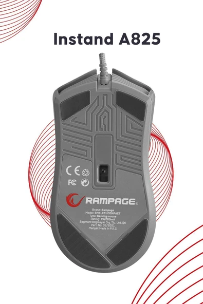 Rampage Smx-r21 Compact Usb Pembe Rgb Ledli Makrolu 12800dpi / 1000hz Drag Click Gaming Oyuncu Mouse - Resim 5