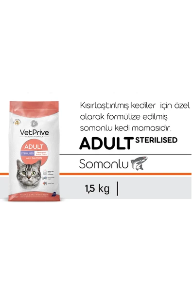Sterilised Somonlu Kısır Kedi Maması 1.5 Kg - Resim 3