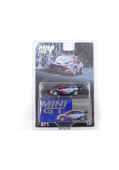 Mini GT 871 1/64 Hyundai I20 N Rally1 Hybrid 2024 Rallye Monte-Carlo Winner Blister Paket ürün görseli 1