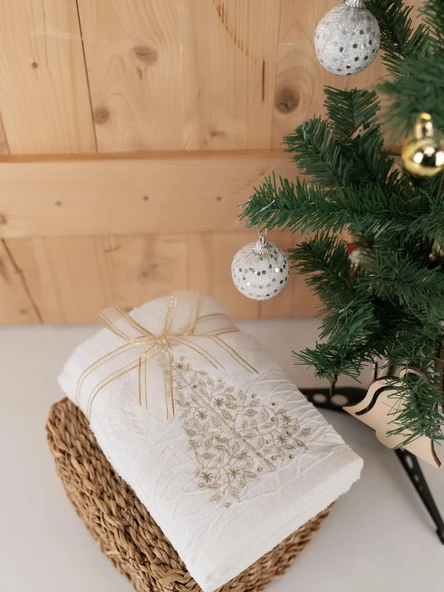 Pamuklu 2'li 45x70 cm Premium Nakışlı Tasarım Havlu & Havlu Seti Baveno - Resim 7