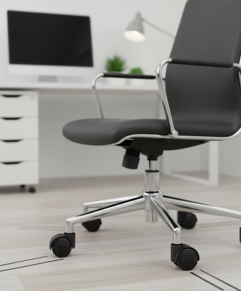 3 Adet Büro Tipi Pimli Plastik Koltuk Sandalye Tekeri 50mm - Resim 6