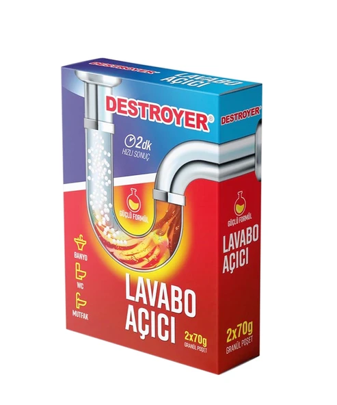DESTROYER LAVABO AÇICI 2X70GR GRANÜL POŞET ürün görseli