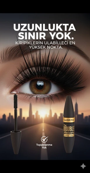 Gabrini Long Lash Mascara – Kirpikleri Uzatan Siyah Maskara - Resim 4