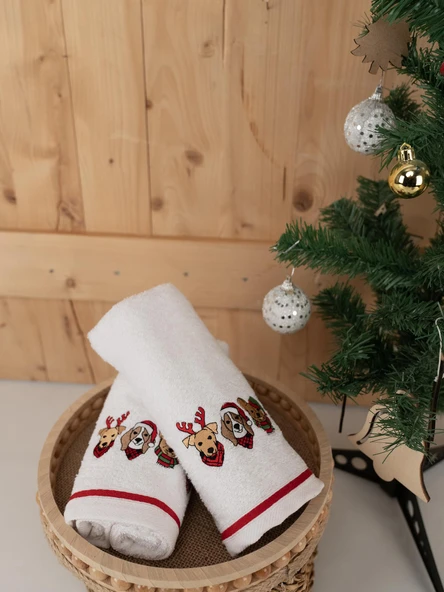 Pamuklu 2'li 45x70 cm Premium Nakışlı Tasarım Havlu & Havlu Seti Baveno - Resim 11