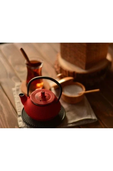 BAMBUM Linden - Sümbül Döküm Demlik 300 ml Kirmizi - Resim 2