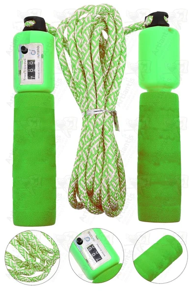 Atlama İpi Ayarlanabilir Sayaçlı 1 Adet Ayarlı Göstergeli Atlama İpi Evde Spor İpi Sünger Tutamaçlı Antreman Egzersiz - Resim 4