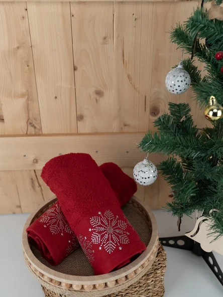 Pamuklu 2'li 45x70 cm Premium Nakışlı Tasarım Havlu & Havlu Seti Baveno - Resim 5