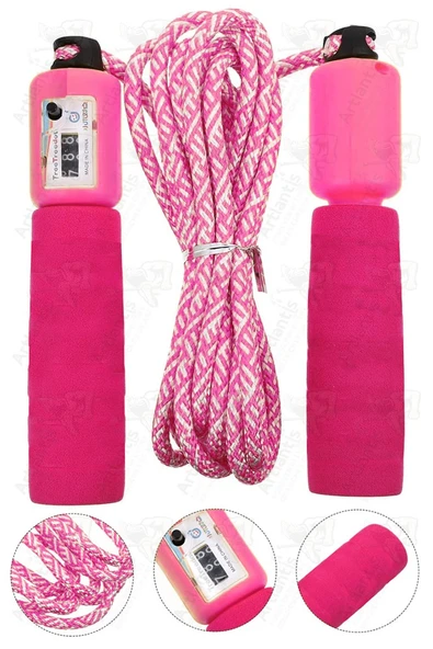 Atlama İpi Ayarlanabilir Sayaçlı 1 Adet Ayarlı Göstergeli Atlama İpi Evde Spor İpi Sünger Tutamaçlı Antreman Egzersiz - Resim 2