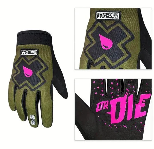 Muc Off Bisiklet Freeride Sürüş Eldiveni Nefes Alan Dört Mevsim Uzun Parmak Eldiven Yeşil Renk Large - Resim 3