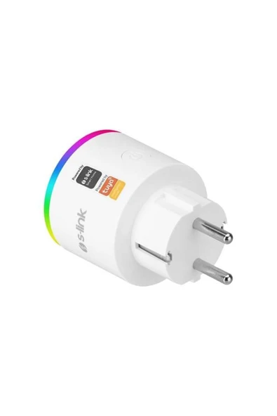 S-LINK SL-03 16A Akım Korumalı Akıllı Priz RGB Işıklı 2.4 G WIFI&BT TUYA Destekli - Resim 3