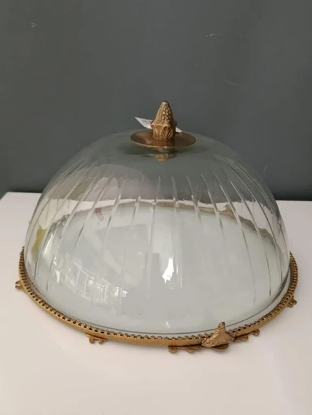 LAMEDOR CAM  DEKORATIF KAPAKLI STAND ANTIK GOLD 30X30X16CM ürün görseli