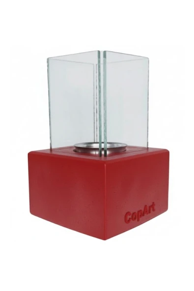 CopArt Muko Kırmızı Biyoetanol Masaüstü Şömine - 1 Lt Yakıt Hediyeli - Resim 4