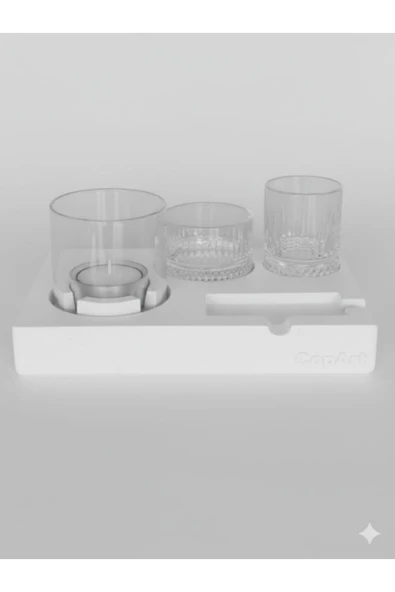 CopArt Elza Beyaz Biyoetanol Masaüstü Şömine - 1 Lt Yakıt Hediyeli - Resim 3