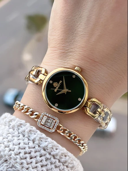 Bigotti Mini Vintage Kasa Çelik Kordon 2 Yıl Garantili 3 Atm Kadın Kol Saati+Bileklik YBG.10654.6 ürün görseli