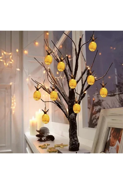 Dekoratif Süsleme 10'lu Ananas Şerit Led Işık Dekoratif Süsleme STRGLBL75 - Resim 2