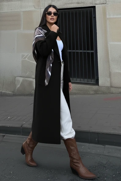 Kruvaze Kesim Kışlık Trençkot Palto ürün görseli