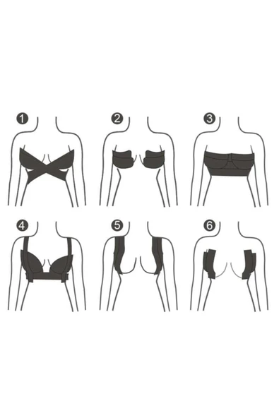 Ten Rengi Bant Göğüs Sabitleştirici Dikleştirici Ve Şekillendirici Bant Ten Rengi - Resim 5