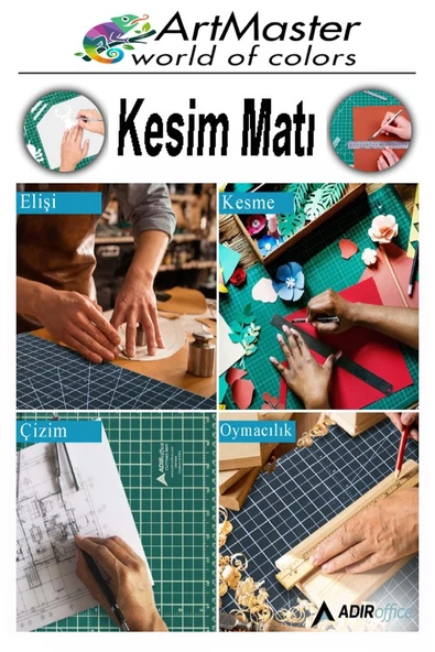 A3 Kesim Matı 2 Adet 30x45 cm Çift Taraflı Çizim Matı Kesim Altlığı Kesme Madı Kesim Tablası Proje Etkinlik - Resim 6