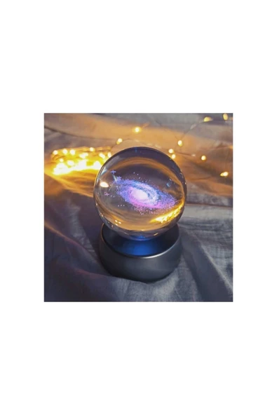 Led Işıklı Cam Samanyolu Küre Renkli Dekoratif Renk Değiştiren Hediye Küre - Resim 2