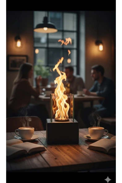 CopArt Muko Siyah Biyoetanol Masaüstü Şömine - 1 Lt Yakıt Hediyeli ürün görseli