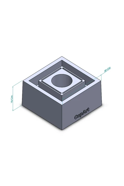 CopArt Quadrata Beyaz Biyoetanol Masaüstü Beton Şömine - 1 Lt Yakıt Ve Dekoratif Taş Hediyeli - Resim 6