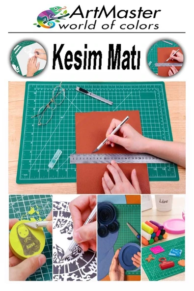 A3 Kesim Matı 2 Adet 30x45 cm Çift Taraflı Çizim Matı Kesim Altlığı Kesme Madı Kesim Tablası Proje Etkinlik - Resim 5