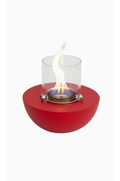 CopArt Meta Kırmızı Biyoetanol Masaüstü Şömine - 1 Lt Yakıt Hediyeli - Resim 3