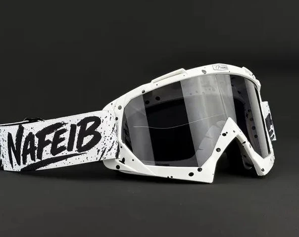 Nafeıb Kross Bisiklet Motosiklet Kask Gözlüğü Kayak Paten Gözlüğü Beyaz Renkli Gözlük ürün görseli