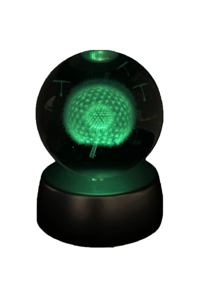 Cam Karahindiba Küre Led Işıklı Renkli Dekoratif Renk Değiştiren Led Işıklı - Resim 5