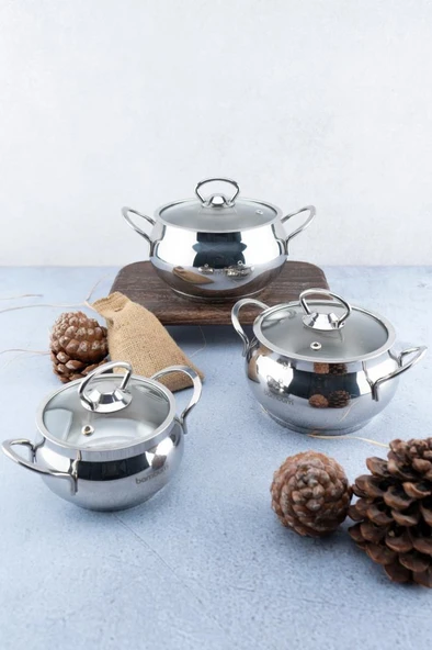 Bambum Rose - 6 Parça Derin Küre Tencere Seti - Resim 4