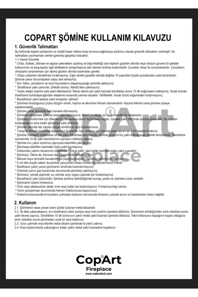 CopArt Quadrata Siyah Biyoetanol Masaüstü Beton Şömine - 1 Lt Yakıt Ve Dekoratif Taş Hediye - Resim 4