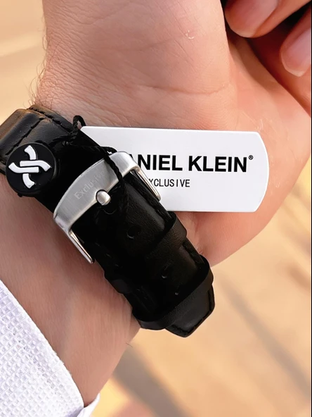 Daniel Klein Erkek Kol Saati 30 Metre Suya Dayanıklı Deri Kayış Kordon + Bileklik Hediyeli  VS.BLKT.0670 - Resim 5