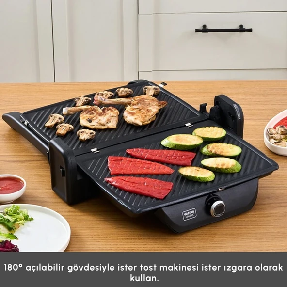 Karaca Gastro Classic Izgara ve Tost Makinesi Matte Black 6 Dilim Kapasiteli - Resim 6