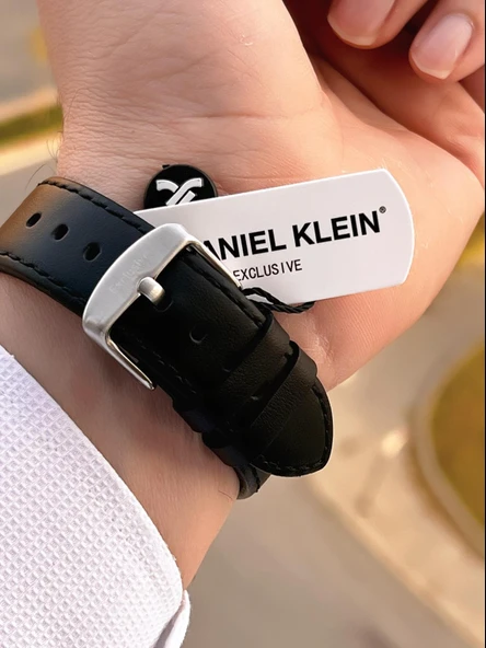 Daniel Klein Erkek Kol Saati 30 Metre Suya Dayanıklı Deri Kayış Kordon + Bileklik Hediyeli  VS.BLKT.0676 - Resim 4