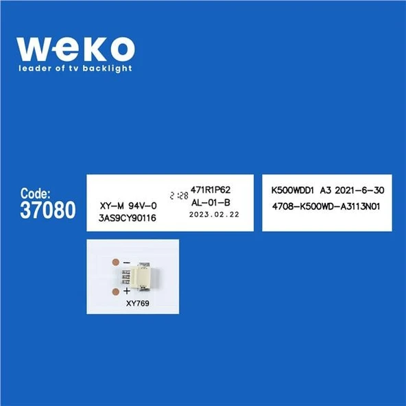 Wkset-6346 37080X4 K500wdd1 A3 4708-K500wd-A3113N01  4 Adet Led Bar ( Tvnizin içindeki led barla aynısı olduğunu görmeden almayınız. Led bar ürünlerinde paket açıldığında iade kabul edilmemektedir. ) - Resim 2