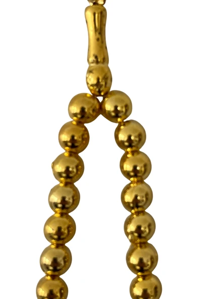 NEVCE STORE Gold Renk Metal Tesbih Erkek Tesbih Şık ve Dayanıklı Model Erkek Aksesuar - Resim 2