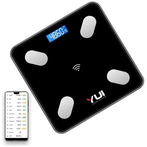 Yui KB13 Akıllı Bluetooth Şarjlı Tartı Siyah (Yuı Türkiye Garantili) - Resim 2