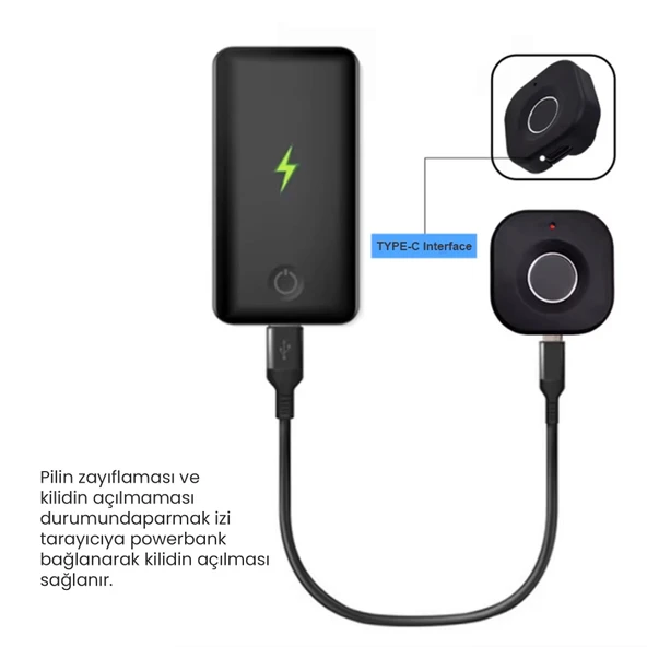 UpWay Parmak İzi ile Açılan Akıllı Mobilya Çekmece & Dolap Kilidi - Resim 6