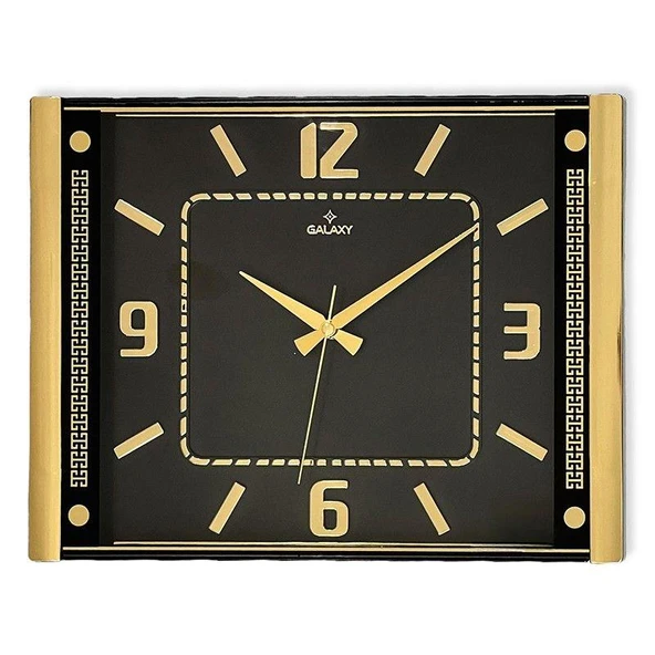 Dekoratif Duvar Saati Siyah/Gold Renk Çerçeve ürün görseli