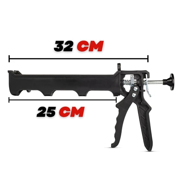 Firstmaster Kaliteli Kalın Plastik Silikon Mastik Tabancası Siyah - Resim 3