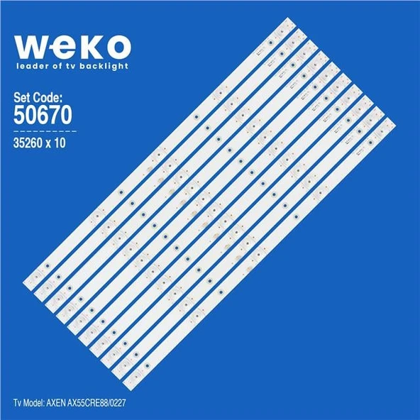 Wkset-5670 35260X10 Ms-L1543 V2 - A3  10 Adet Led Bar ( Tvnizin içindeki led barla aynısı olduğunu görmeden almayınız. Led bar ürünlerinde paket açıldığında iade kabul edilmemektedir. ) ürün görseli