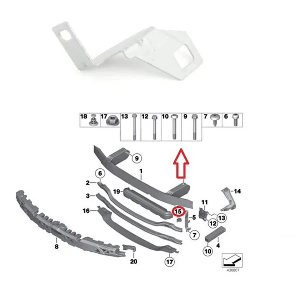 Bmw On Tampon Braketi Sag Alumınyum F10 10> - Vortex V0200651 ürün görseli 1