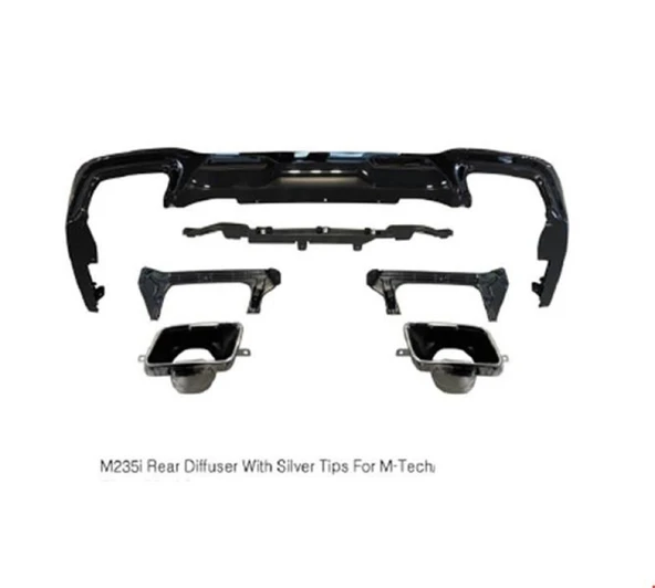 Bmw Arka Difuzor Seti M235i Kare Egzozlu F44 20> - Vortex V0200041 ürün görseli