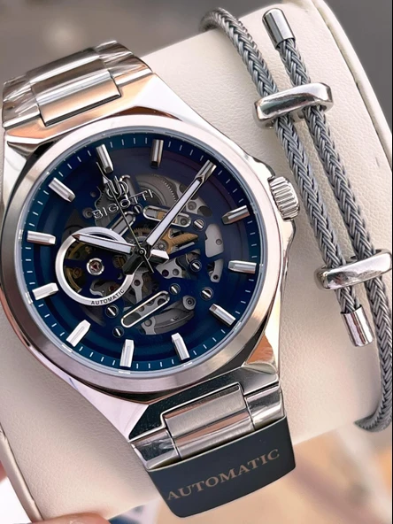 Bigotti Otomatik Ve Kurmalı Çelik Karatma Ve Renk Atma Yapmaz 5 Atm Erkek Kol Saati EBG.10692.3 ürün görseli