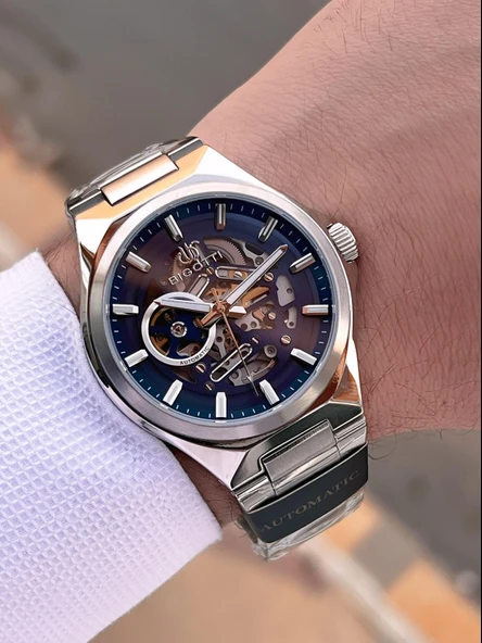 Bigotti Otomatik Ve Kurmalı Çelik Karatma Ve Renk Atma Yapmaz 5 Atm Erkek Kol Saati EBG.10692.5 - Resim 3