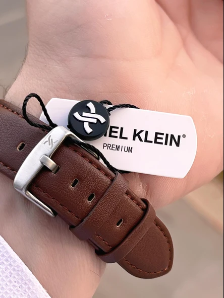 Daniel Klein Erkek Kol Saati 30 Metre Suya Dayanıklı Deri Kayış Kordon + Bileklik Hediyeli  VS.BLKT.0679 - Resim 5