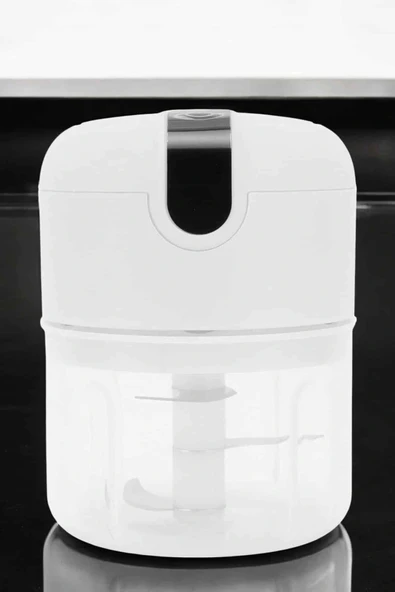 LitaeTrend Şarjlı Portatif Doğrayıcı Mini Pratik Rondo El Doğrayıcı Üç Bıçaklı Çelik Bıçaklı - Resim 5