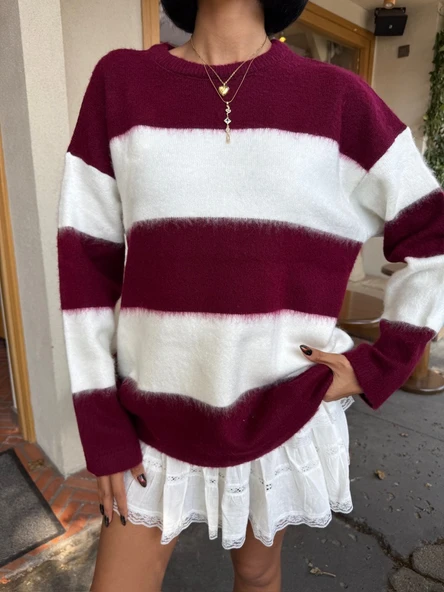 Çizgili Yumoş Kazak - Resim 7