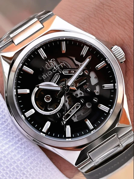 Bigotti Otomatik Ve Kurmalı Çelik Karatma Ve Renk Atma Yapmaz 5 Atm Erkek Kol Saati EBG.10692.2 - Resim 2