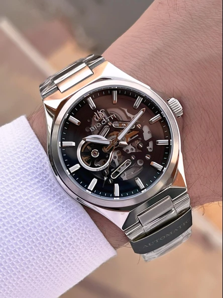 Bigotti Otomatik Ve Kurmalı Çelik Karatma Ve Renk Atma Yapmaz 5 Atm Erkek Kol Saati EBG.10692.2 - Resim 3